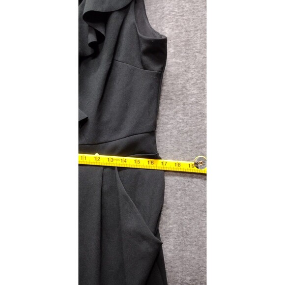 Tahari Arthur S. Levine Womens 12 Jumpsuit Black Sleeveless Ruffles Wide Leg - Picture 9 of 11